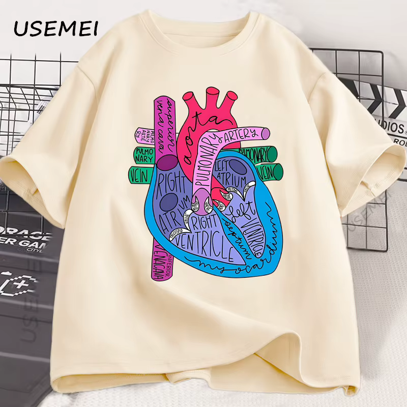 Coeur anatomie T-Shirt hommes femmes médecin cardiologue