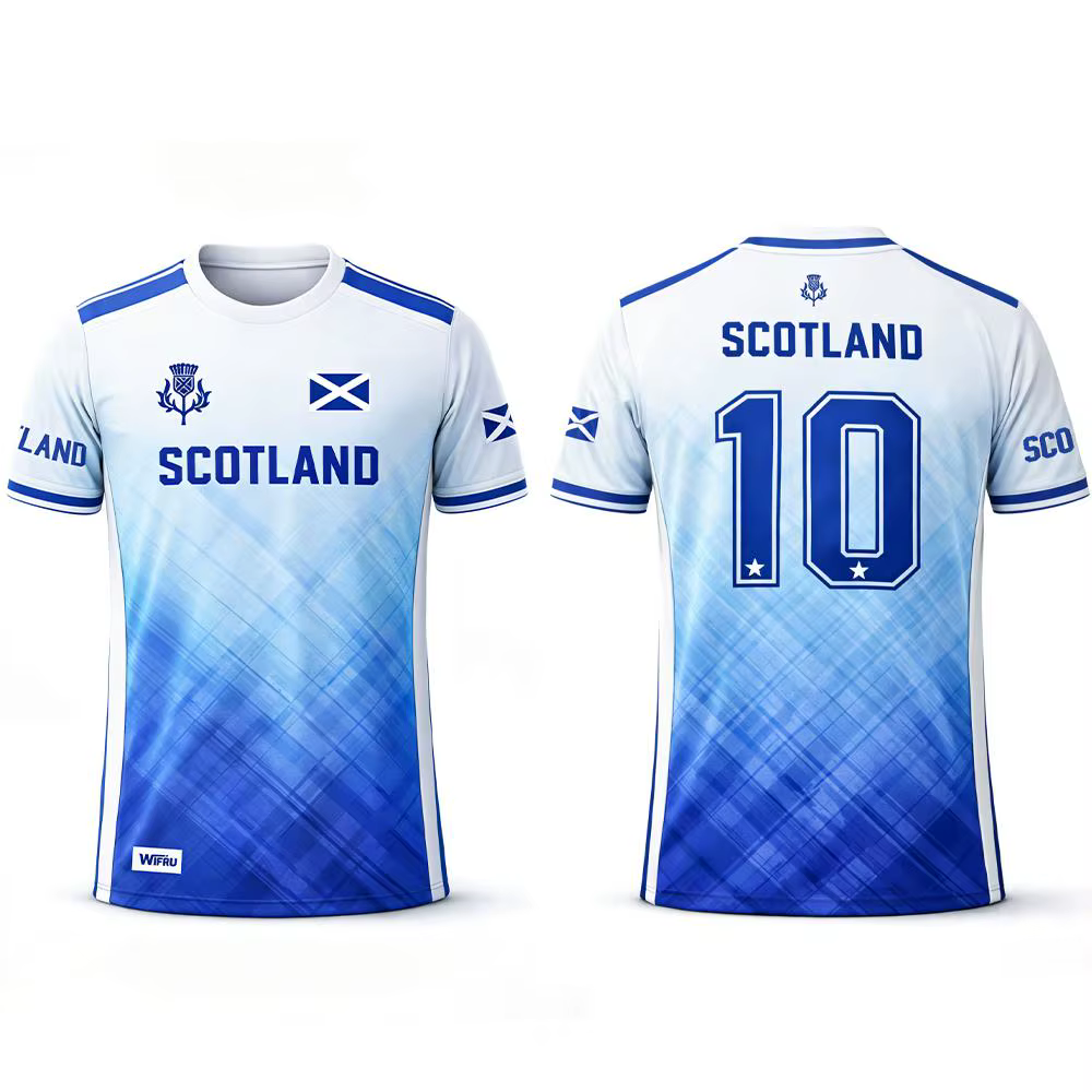 T-shirt imprimé drapeau écossais 2026 – Maillot de football respirant et à séchage rapide pour homme – Tenue d'entraînement quotidienne – Cadeau pour fan