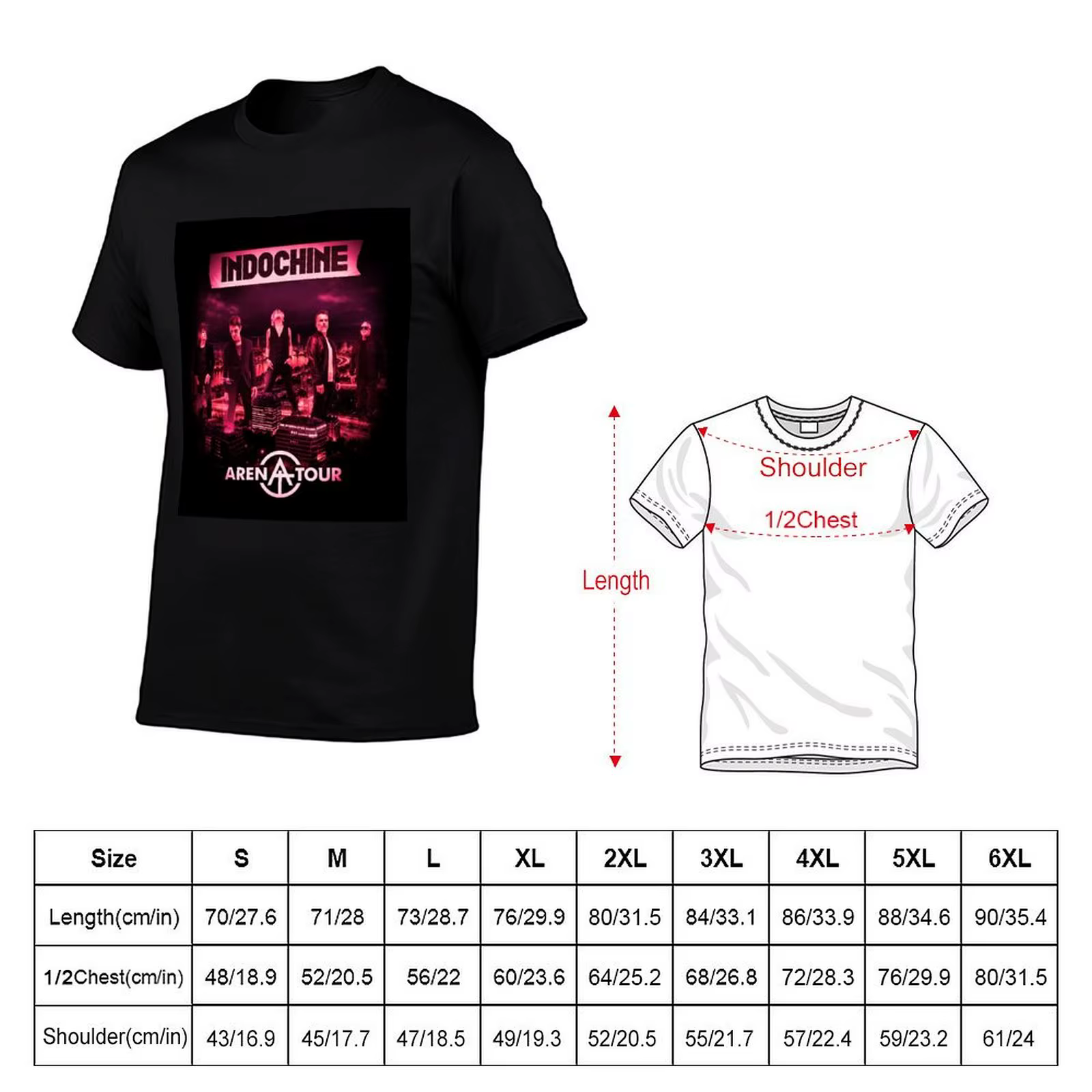 T-shirt Indochine Arena Tour, T-shirt sur le thème d'Halloween