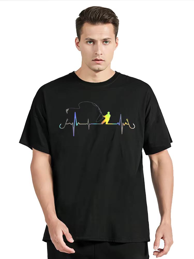 T-shirt graphique vintage Heartbeat pour hommes