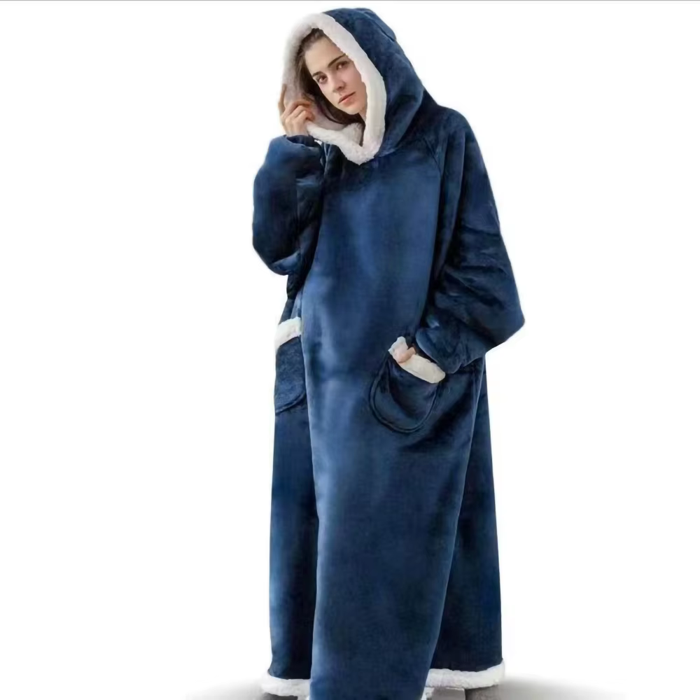 180 cm de Long couverture d'hiver avec manches en peluche polaire portable canapé