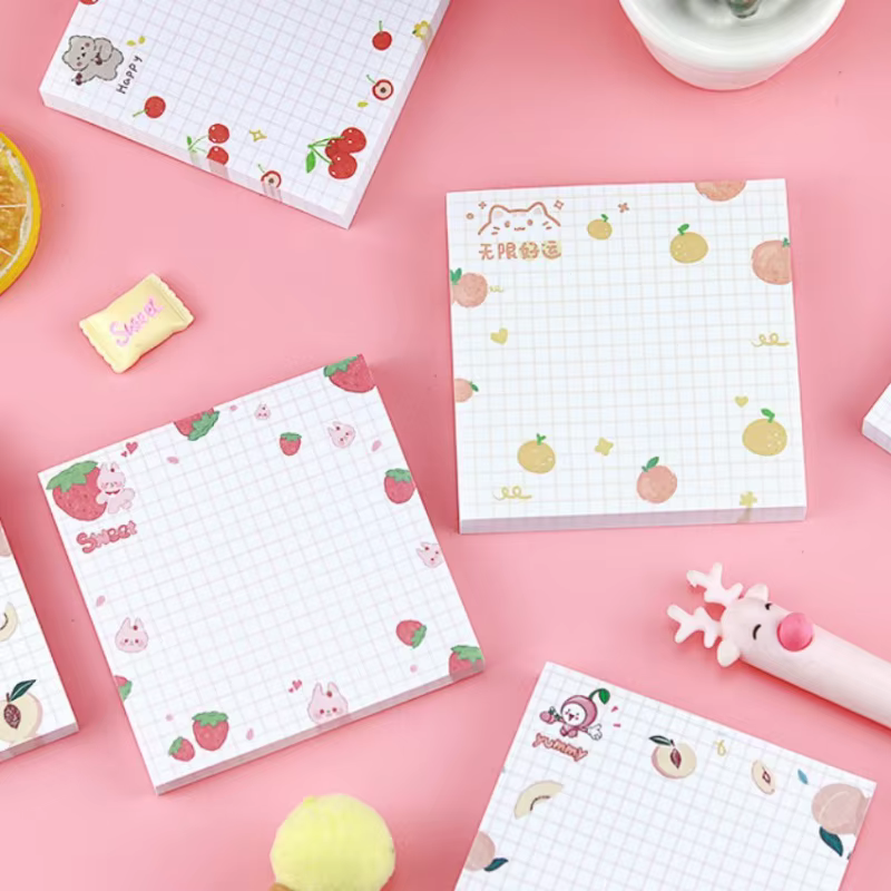 Bloc-notes créatif de 80 feuilles avec motifs de fruits de dessins animés pour étudiants