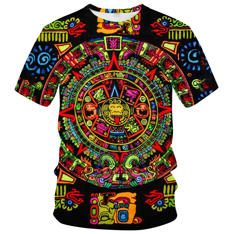 T-shirt Aztec Sun Stone pour hommes et femmes