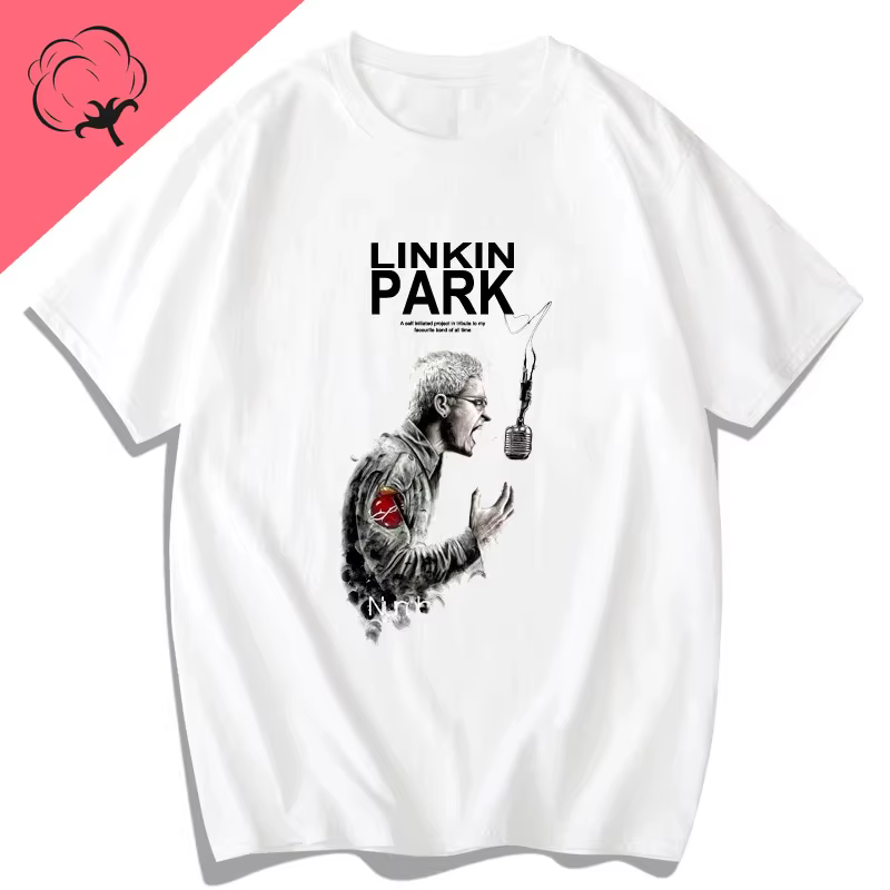 Rouge coréen Linkin Park T-shirts à manches courtes pour hommes et femmes