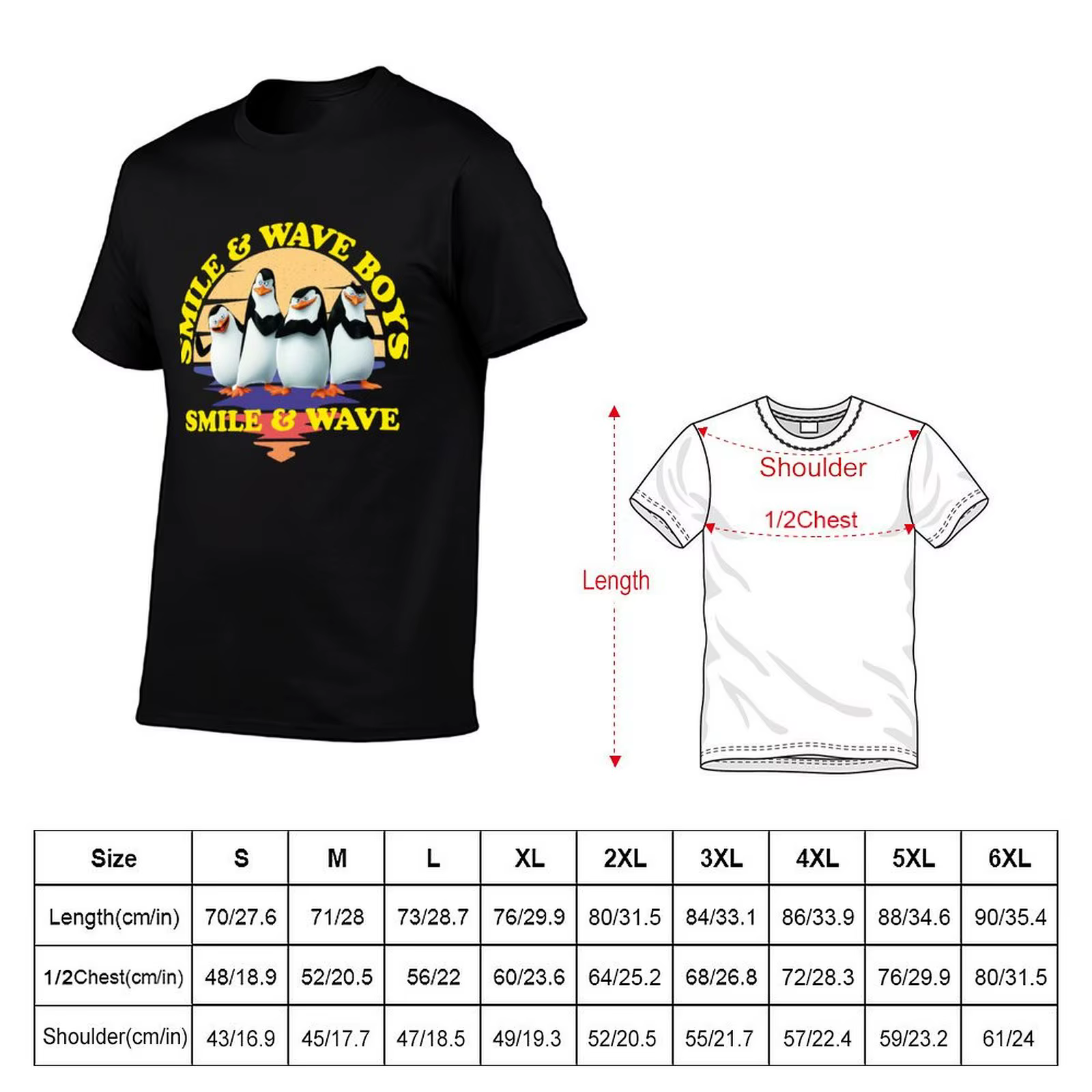 T-Shirt Pingouins de Madagascar pour Homme