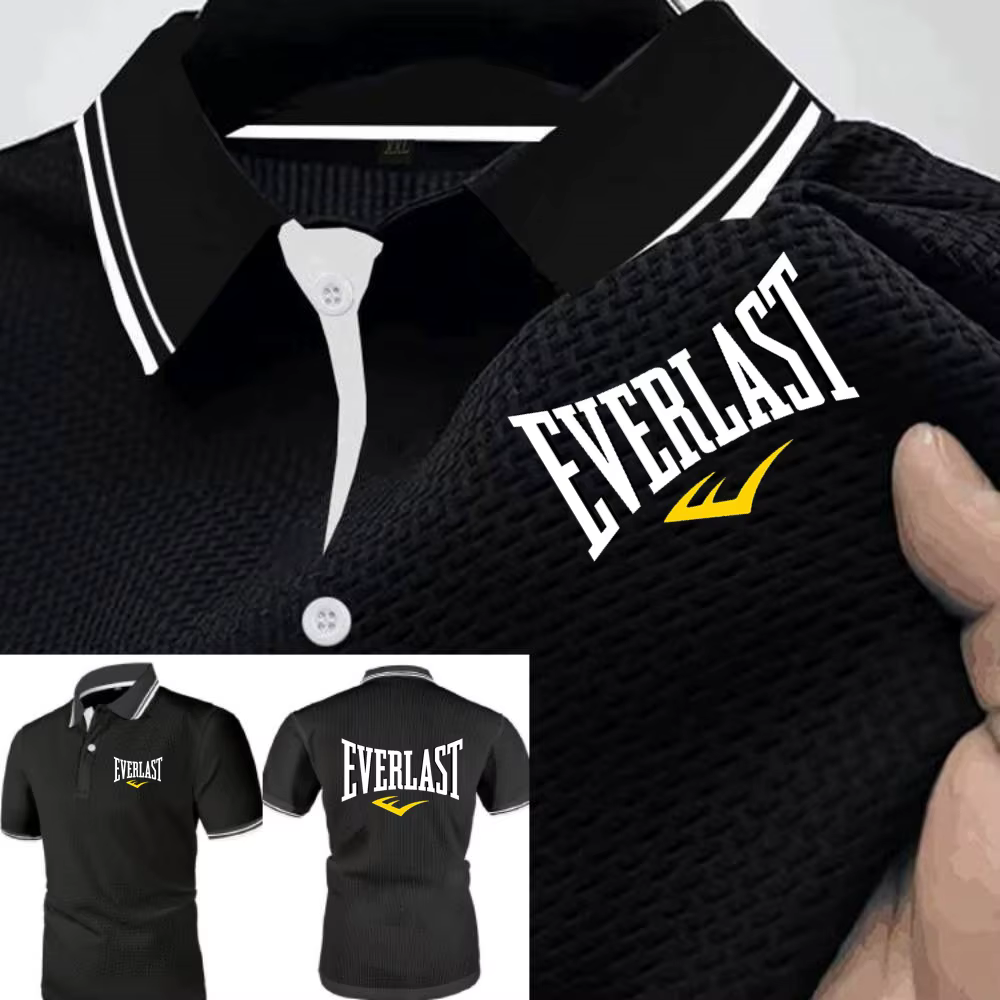 Hommes polos Everlast Polo été glace soie Cool coupe ajustée maille t-shirts doux