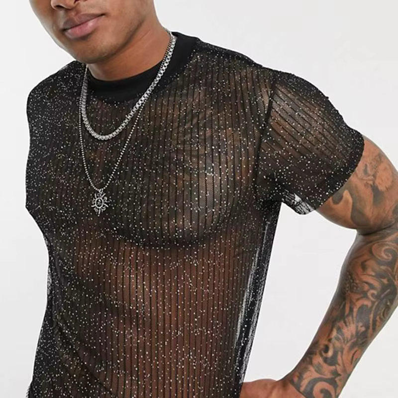 T-shirt à Manches Courtes en Maille pour Homme