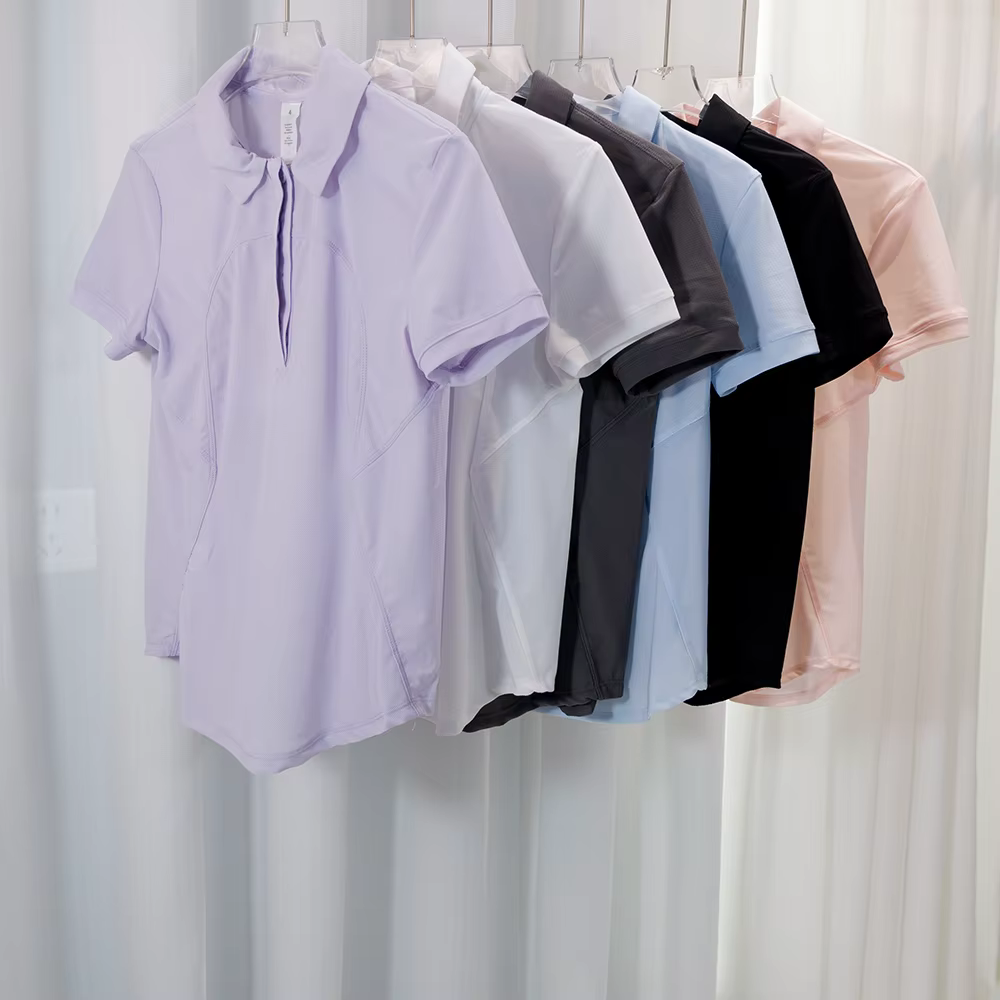 Nouveau Polo Femme Été Tennis Respirant Coupe Slim Séchage Rapide Col Sportif T-shirt Fitness Décontracté Manches Courtes
