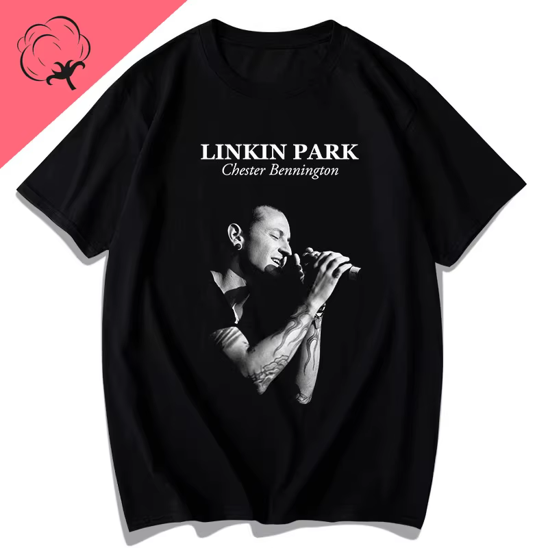 Rouge coréen Linkin Park T-shirts à manches courtes pour hommes et femmes