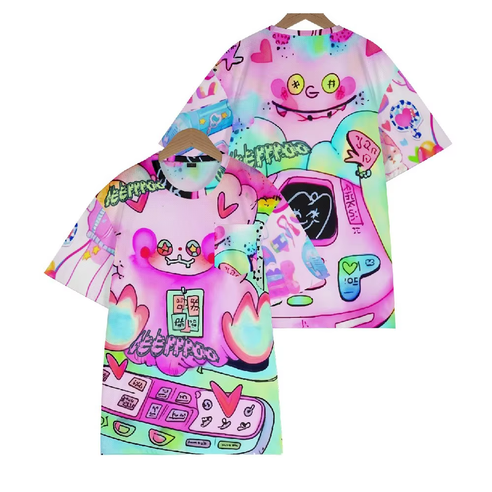 T-shirt Harajuku Kawaii Anime Print pour femmes