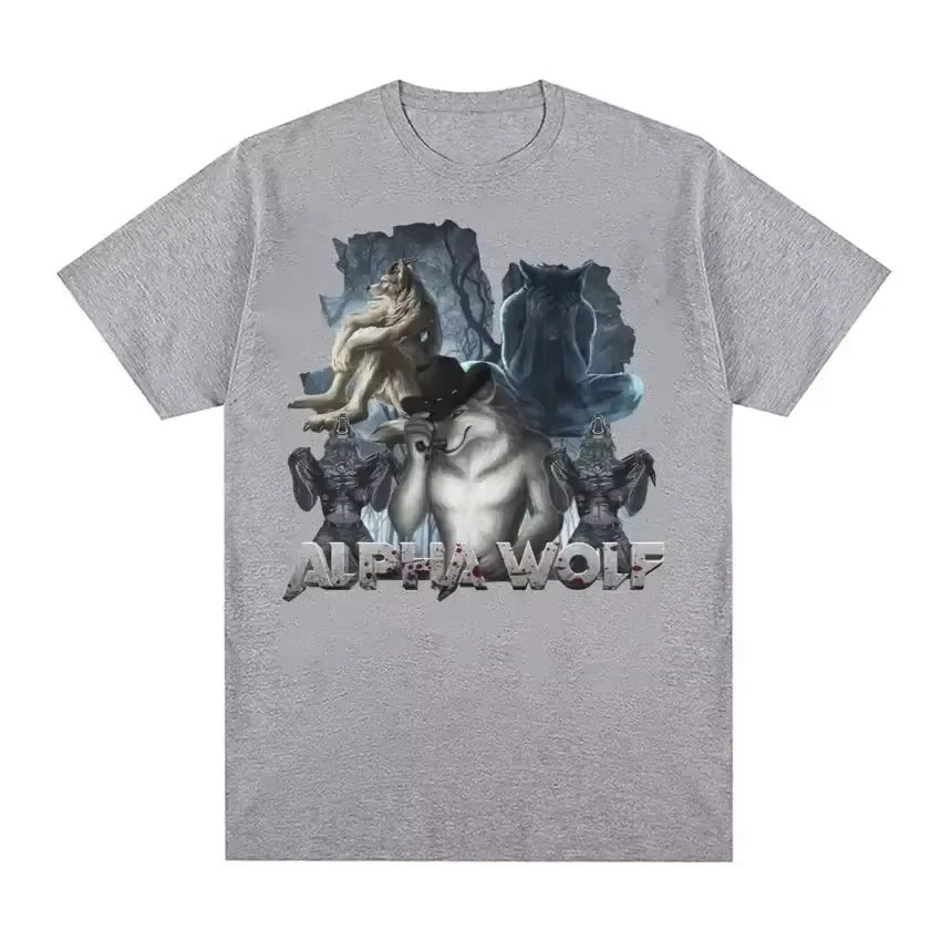 T-shirt amusant motif loup déchiqueté