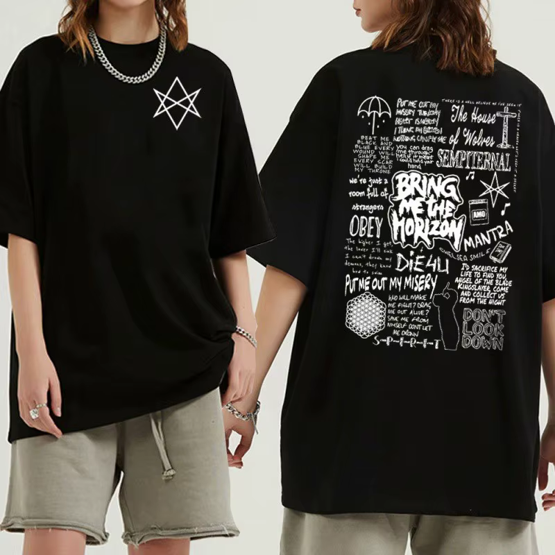 T-shirt imprimé Bring Me The Horizon pour hommes et femmes
