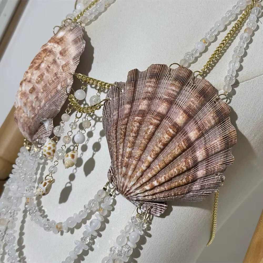 Haut de Bikini à col en coquillage pour femmes