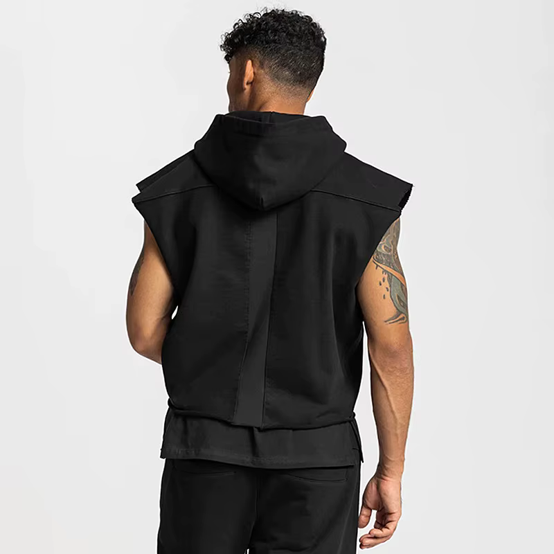 Débardeur à capuche en coton pour homme