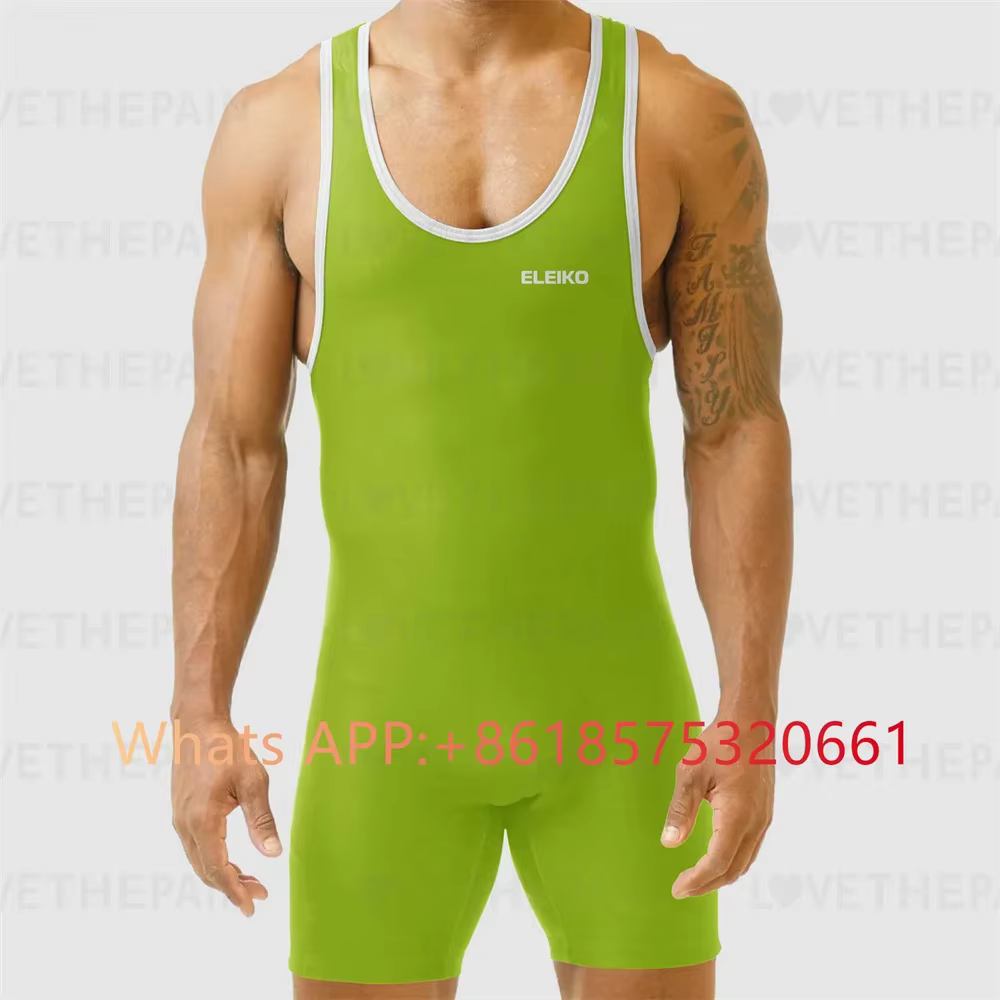 Combinaison de lutte Singlet pour hommes, sans manches, boxe, une pièce, body, contrôle du ventre, vêtements de gymnastique, Triathlon en fer, tenue de levage de puissance, 2024