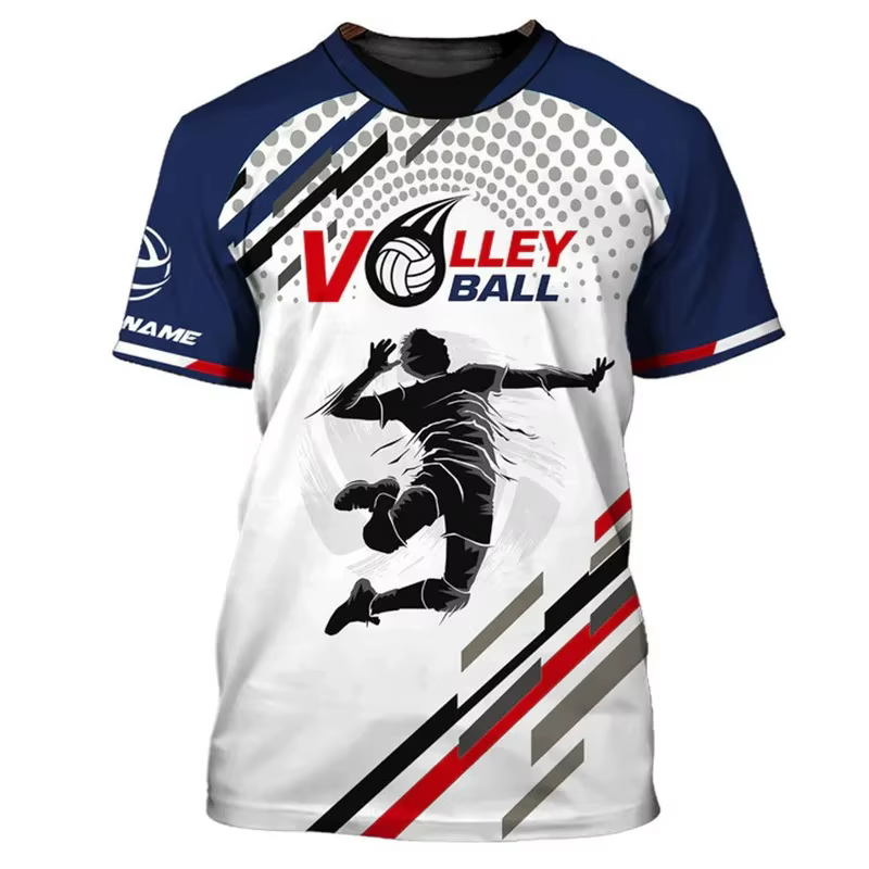 Cool volley-ball modèle t-shirt hommes personnalisé 3D imprimé T-Shirts mode d'été col rond rue surdimensionné à
