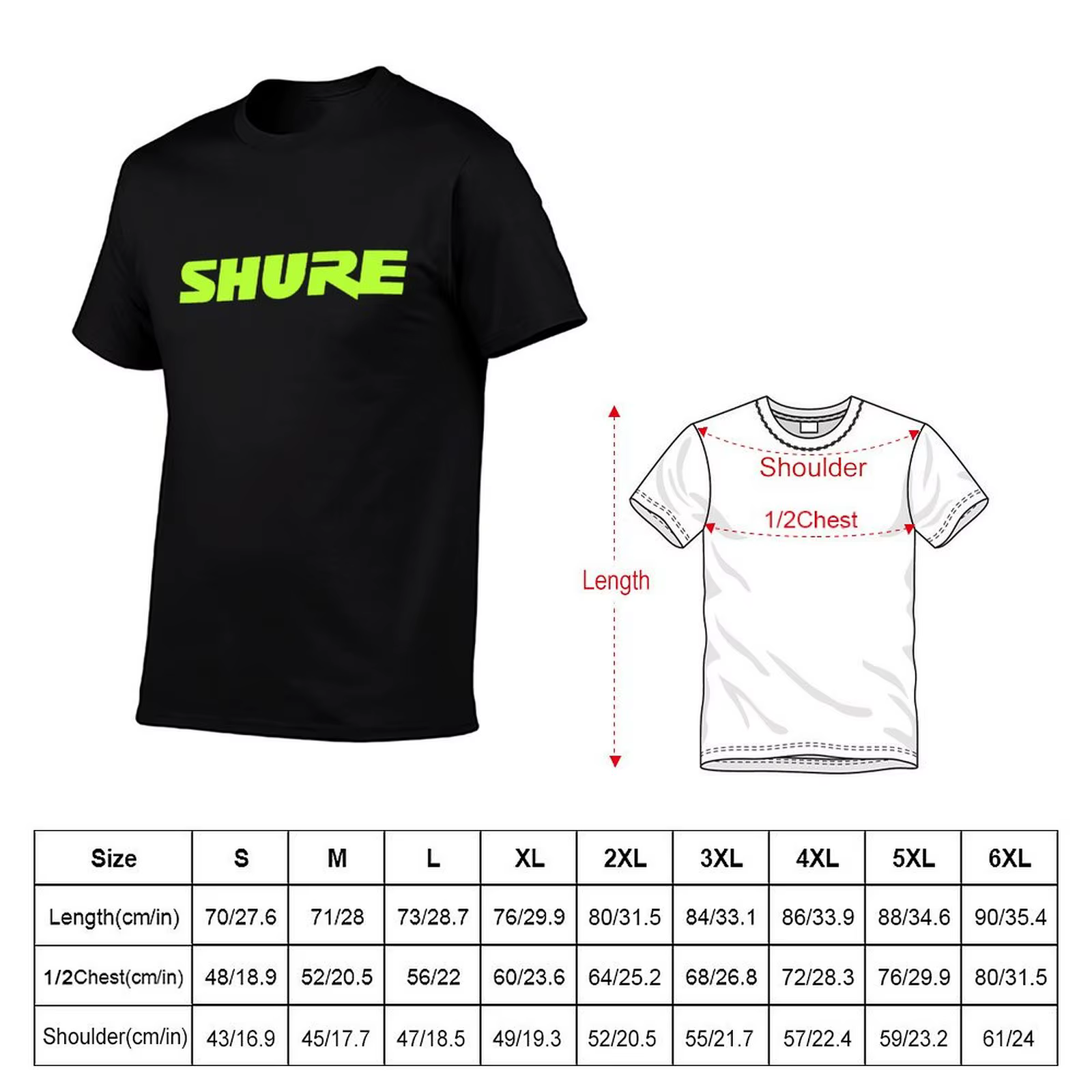 Shure-T-shirt graphique vintage pour hommes