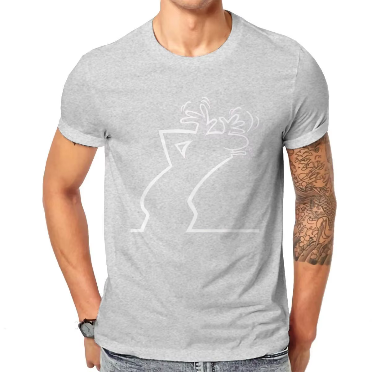 La Linea The Line Osvaldo Cavandoli TV haut homme mode heureuse T-shirt été rue col rond décontracté Camisetas