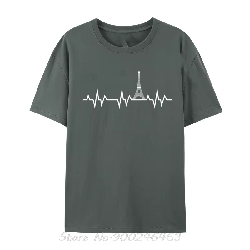 Tour Eiffel en battement de coeur T-Shirts Fitness serré haut à la mode