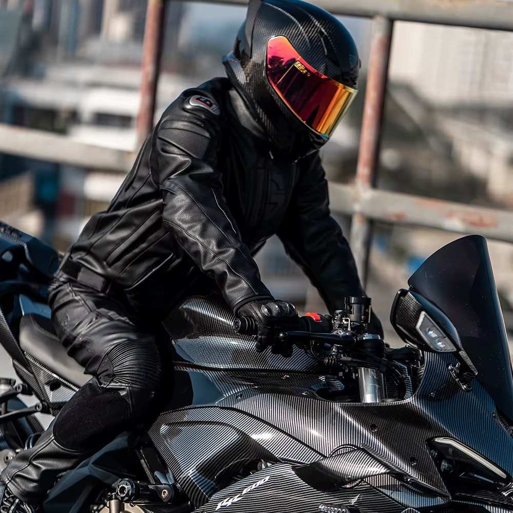 Veste de Moto en cuir homme Chaqueta