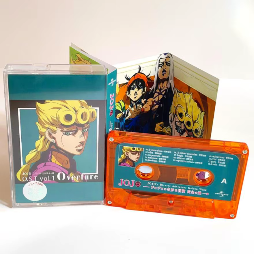 Anime JoJo's Bizarre Adventure bande musicale Kujo Jotaro Giorno Giovanna Cosplay bandes sonores boîte Cassettes