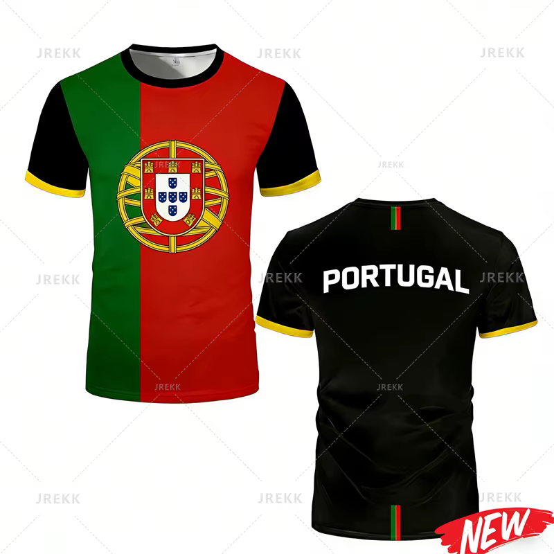 T-shirt pour homme avec motif du drapeau du Portugal
