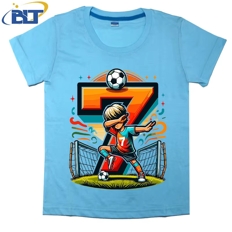 T-shirt d'été en coton à manches courtes pour enfants de 7 ans