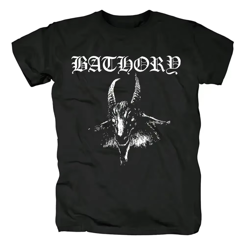 Bathory – T-shirt en coton noir pour hommes et femmes, 100% coton, de qualité, Hip-Hop, décontracté, Street Rock, Harajuku, classique, à manches courtes
