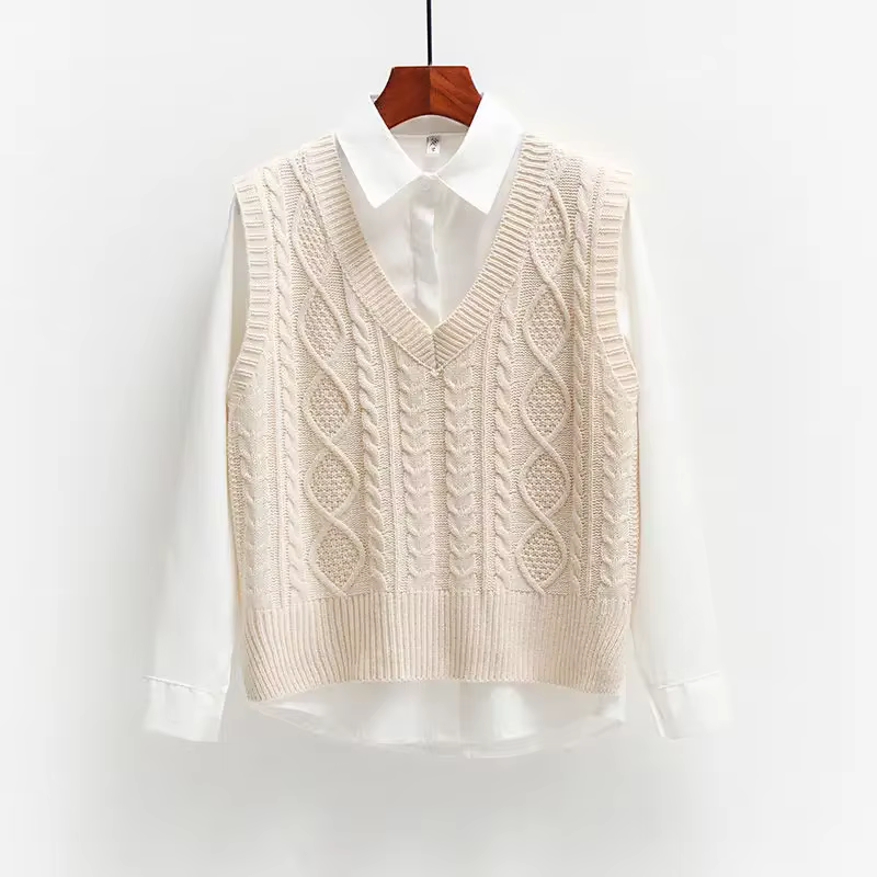 Pull en cachemire à col en V pour femme