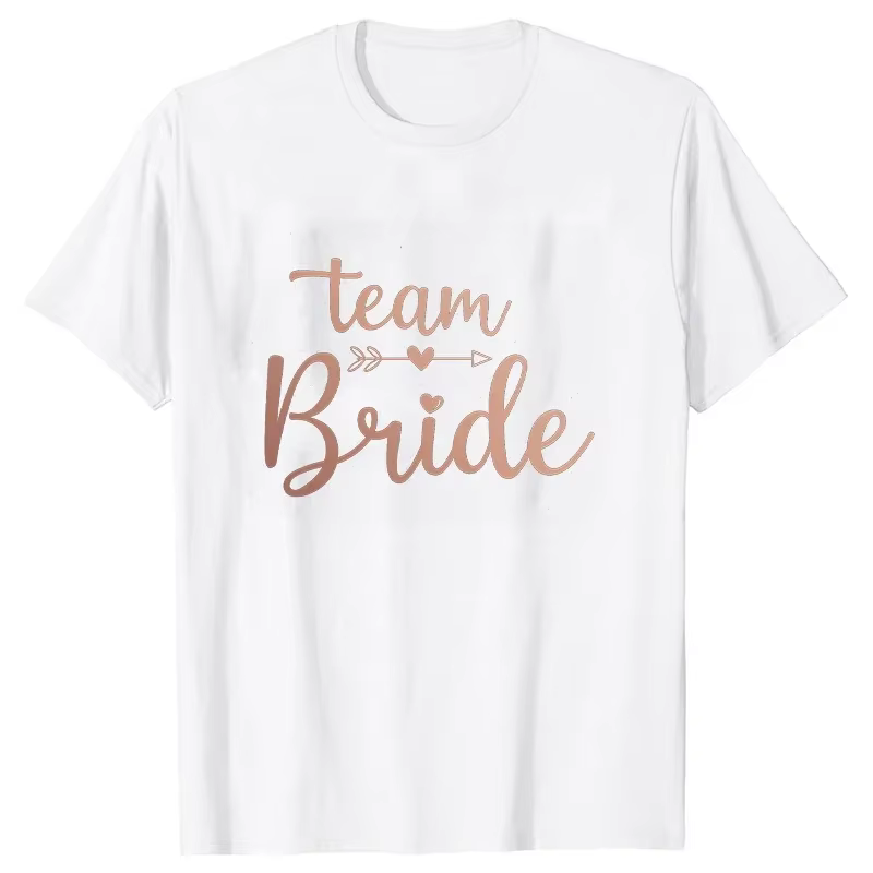 T-shirt Demoiselle d'honneur Team Bride Blanc Noir – Hauts pour Mariage
