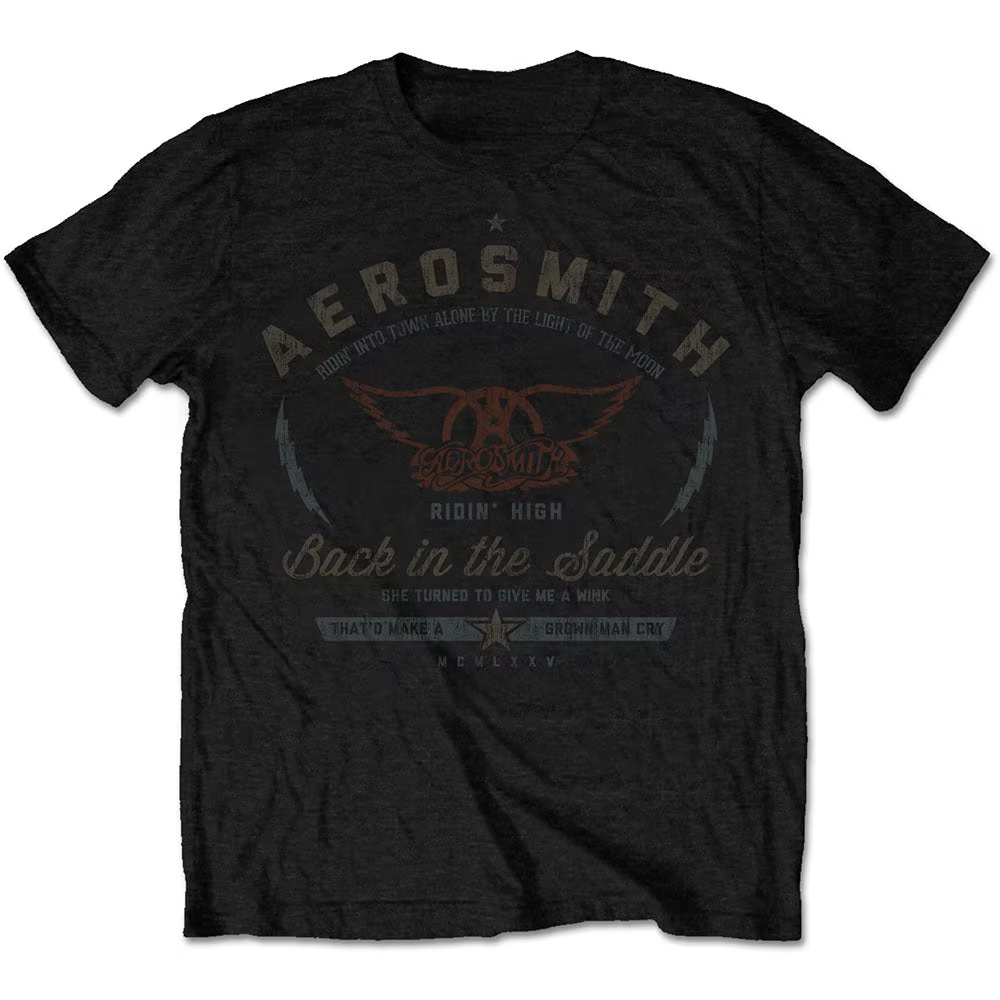 T-Shirt Vintage avec Logo du groupe Aerosmith