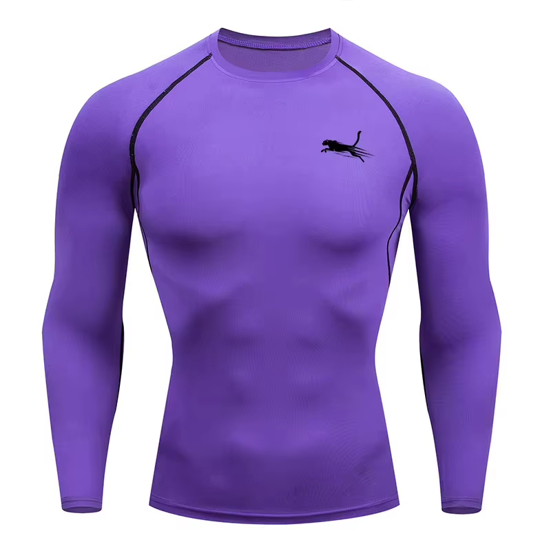 T-shirt de fitness à manches longues pour hommes