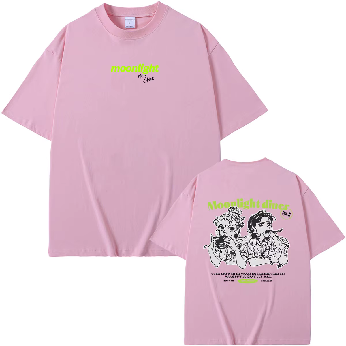 T-shirt décontracté surdimensionné à col rond pour hommes et femmes