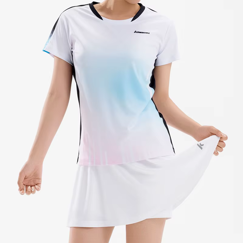 T-shirts pour femmes Kawasaki, vêtements doux à séchage rapide, t-shirt à manches courtes, shorts, vêtements de badminton, uniformes de compétition