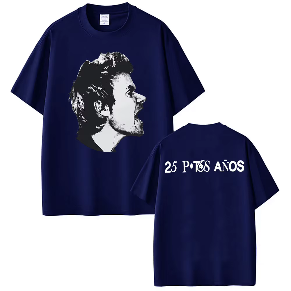 Dani Martín Concierto 25 ans Album T-shirts hommes femmes Vintage haute rue Hip Hop t-shirt 100% coton à manches courtes