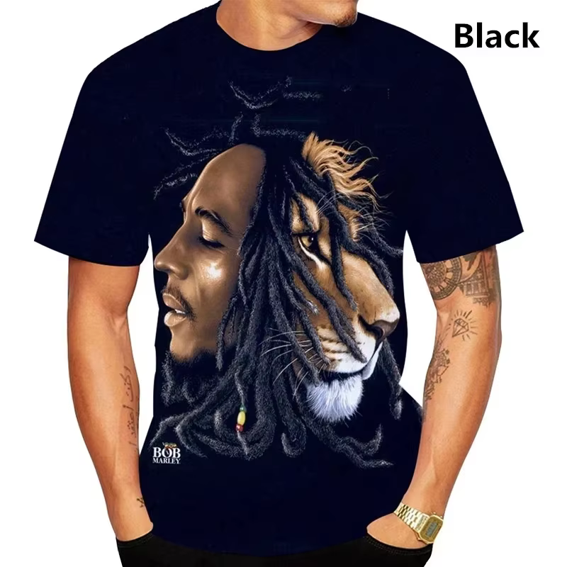 Bob Marley Hip-hop Rock chanteur impression 3D sport séchage rapide respirant hommes T-shirt en plein air rue mode décontracté à manches courtes haut