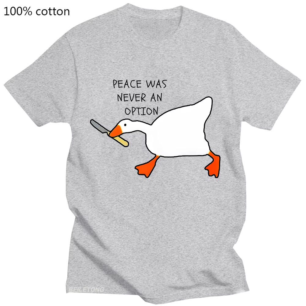 Jeux d'oie sans titre la paix n'était jamais une Option T-Shirt 100% coton à manches courtes été chemises décontractées drôles vêtements graphiques t-shirts