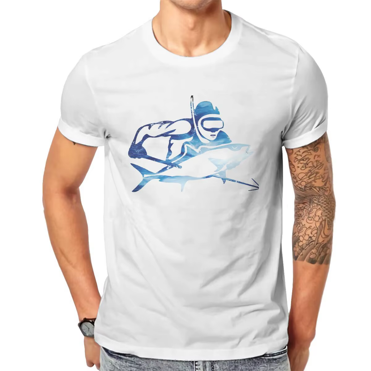 T-shirt de plongée sous-marine pour homme, vêtements originaux, à la mode