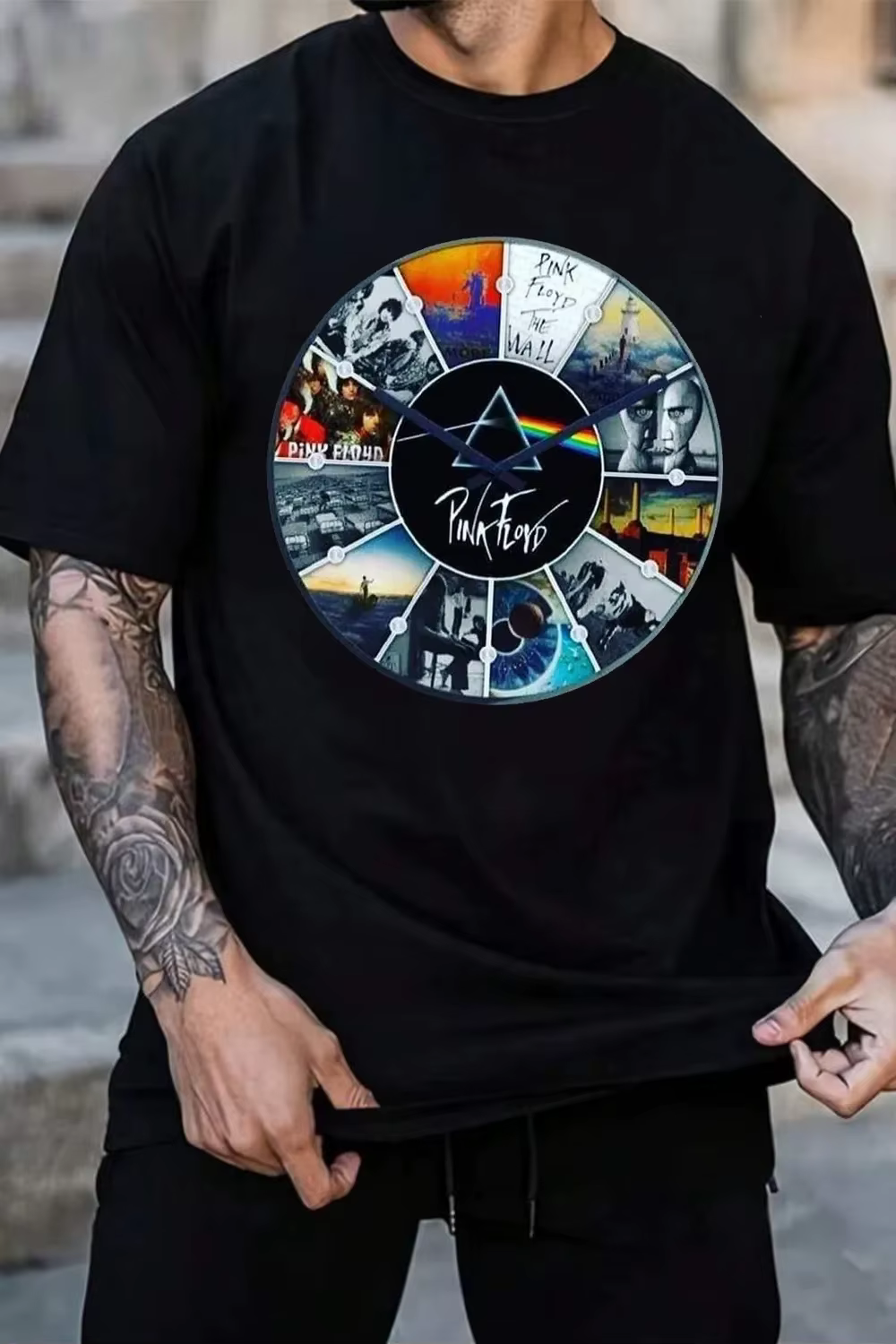 T-shirt en coton avec motif Pink Floyd