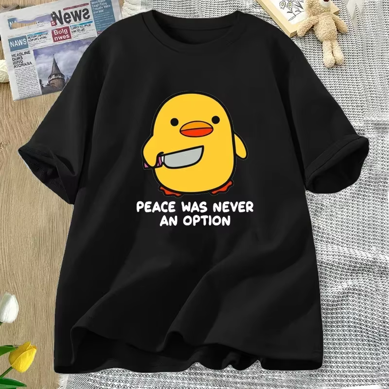 La paix n'a jamais une Option T-shirt Animal mignon drôle oie graphique t-shirts mode Harajuku Kawaii