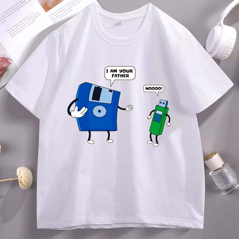T-shirt Meme « Je suis ton père » Humour technologique amusant Disquette USB T-shirt Informatique pour hommes femmes Vêtements Père et fils