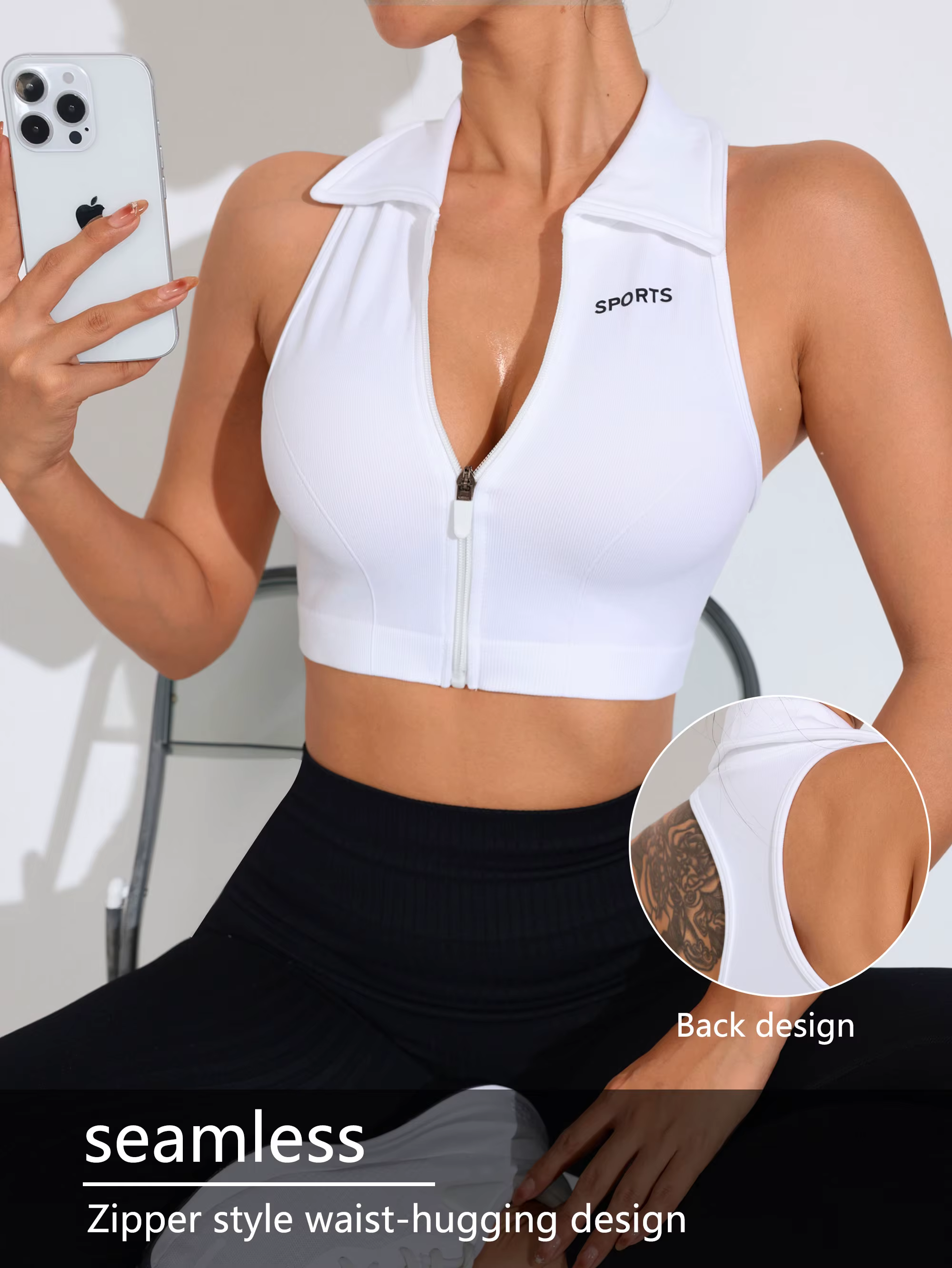 Femmes sans couture haut sportif