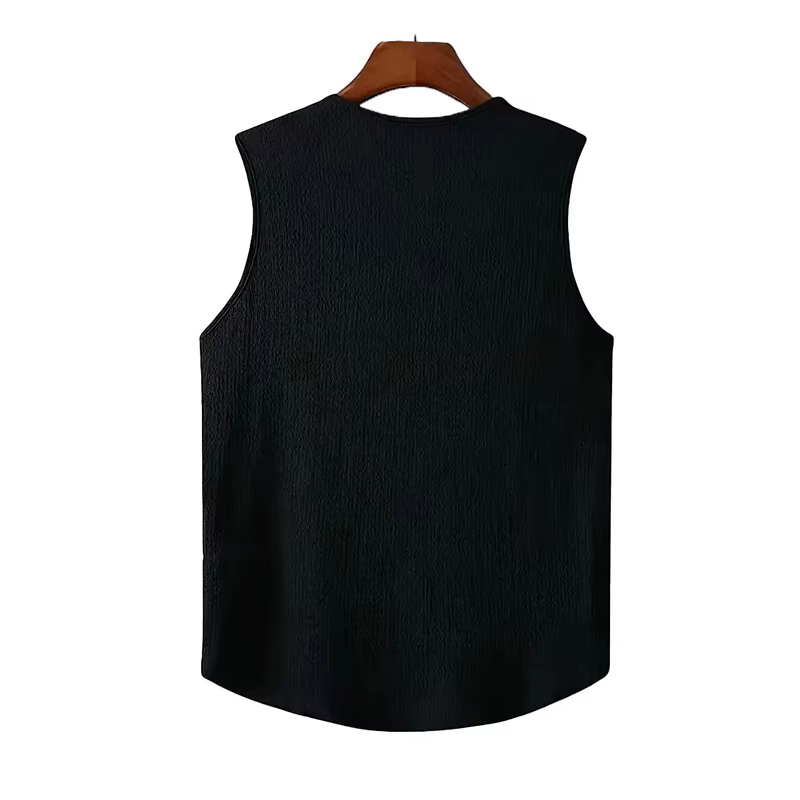 Nouveau Style américain hommes Fitness débardeurs mode populaire col en V couleur unie gilets Sexy décontracté coupe ajustée sans manches T-shirts S-2XL