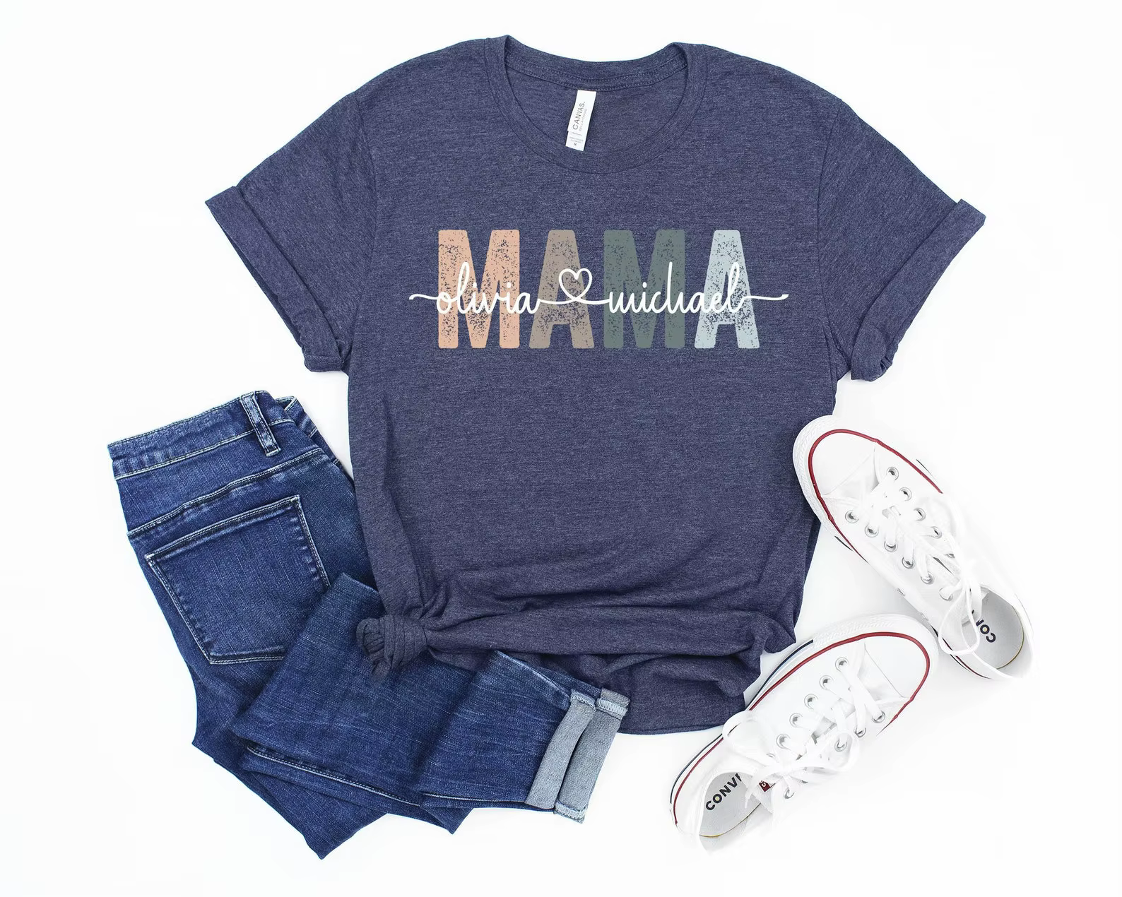 T-shirt personnalisé pour maman avec les noms des enfants