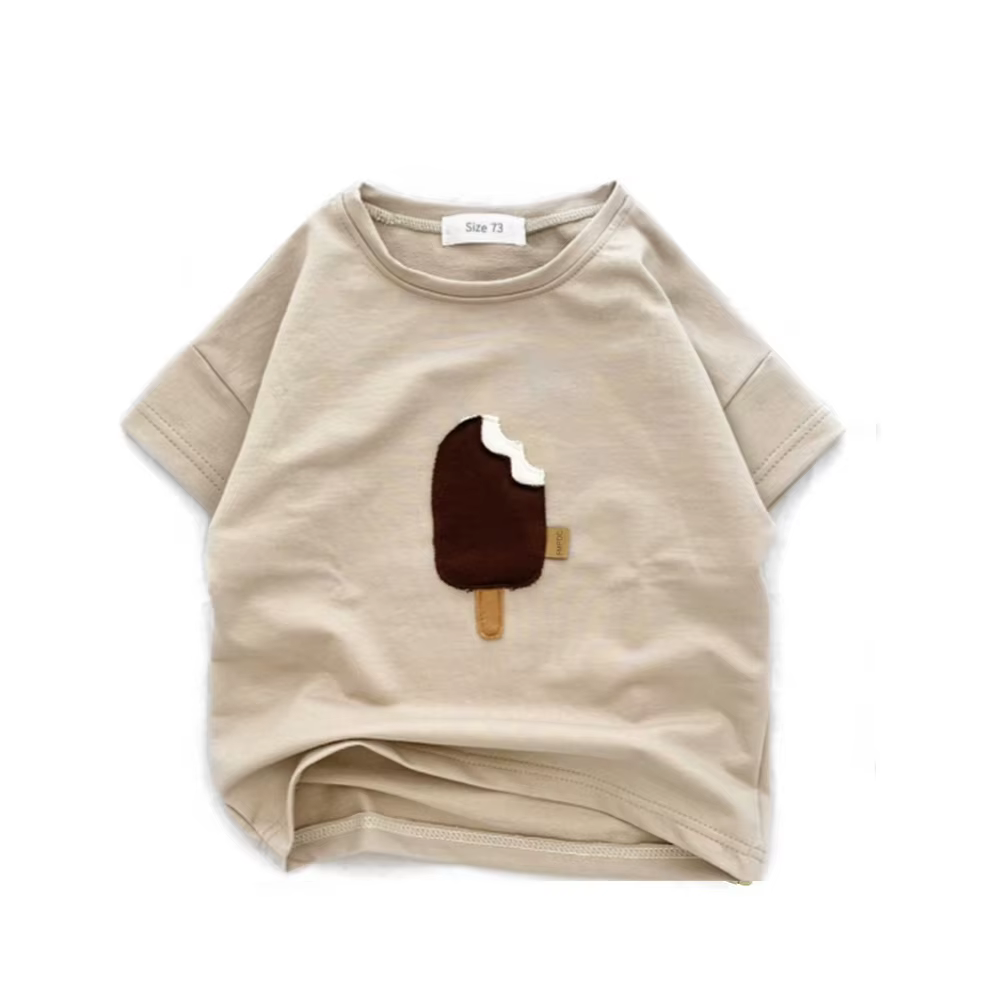 Été infantile enfants chemises Patch arc-en-ciel coton garçons filles T-shirt