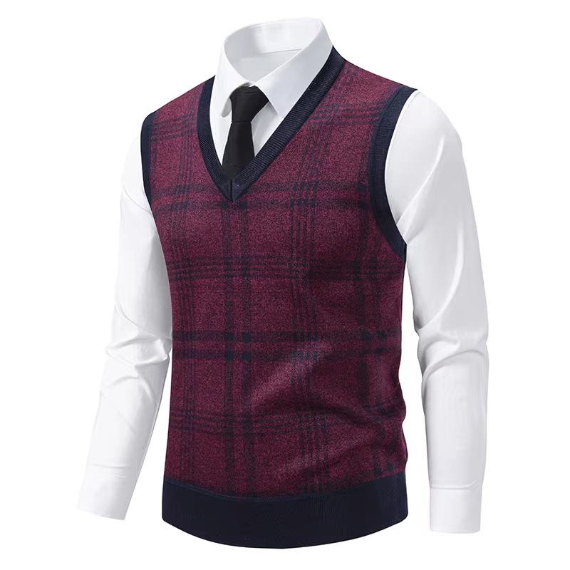 Gilet en tricot sans manches pour homme 2026 – Pull léger décontracté à col en V