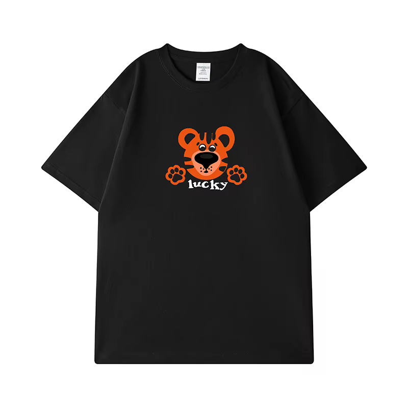 T-shirts d'été imprimés graphiques de tigre de dessin animé pour hommes