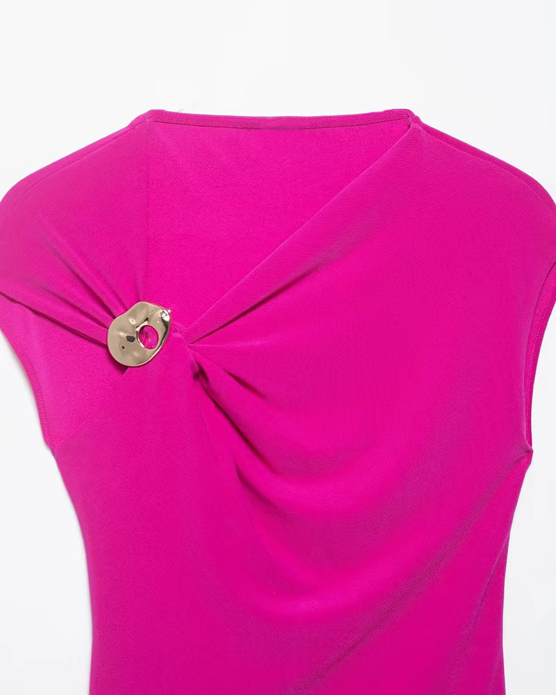 Haut plissé slim pour femme