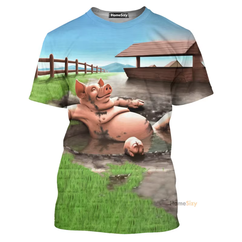 Mignon drôle cochon impression 3D T-shirt pour hommes femmes nouveau dans la mode