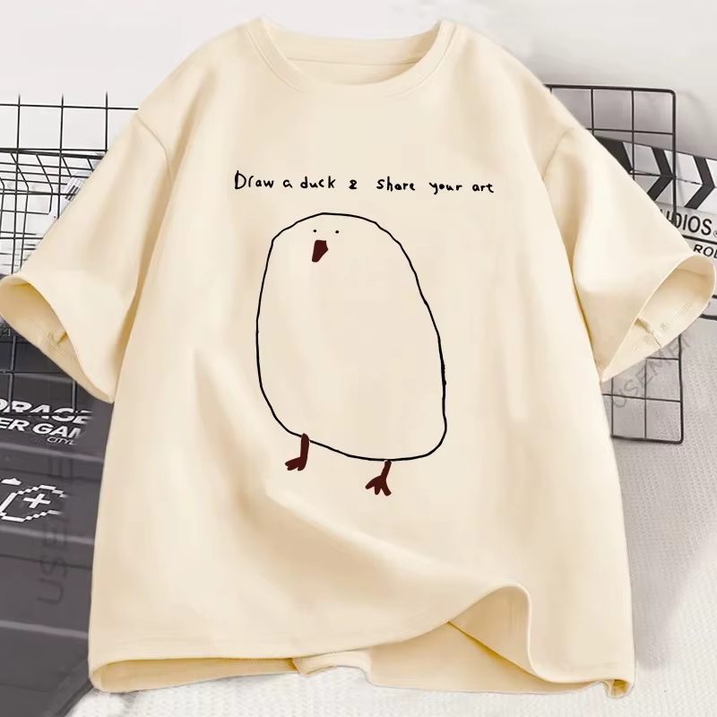 Drôle dessin canard T-shirt femmes décontracté